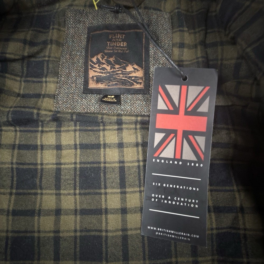 Flint and Tinder Waxed Field Jacket Mens XS NWT British Millerain Canvas Brown - Picture 11 of 15